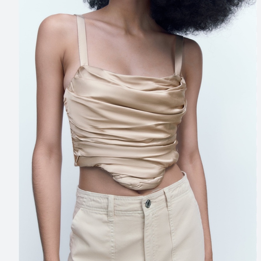 NWT 67. NEW ZARA RUCHED CORSET TOP